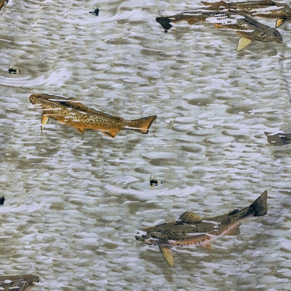 Columbia Shirt Mens M Multicolor Fish Pattern Button Down Short Sleeve Outdoor - Picture 2 of 6